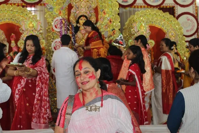 Sindoor Khela at GBA Durgotsav 2026, Vijaya Dashami