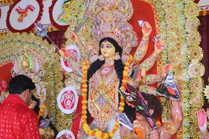 Maa Durga on Saptami at GBA Durgotsav 2026, Maha Saptami