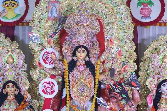 Maa Durga on Saptami at GBA Durgotsav 2026, Maha Saptami